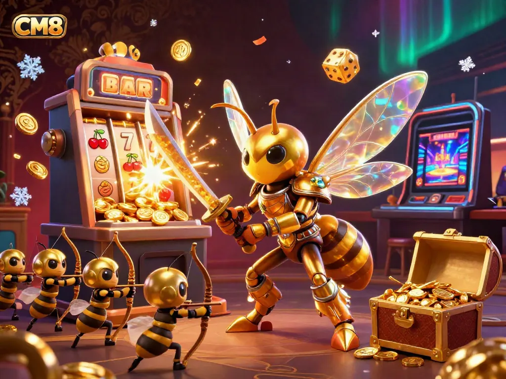 Engage with CM8's vibrant 3D casino world featuring colorful slots, jackpots, and dynamic gaming action.