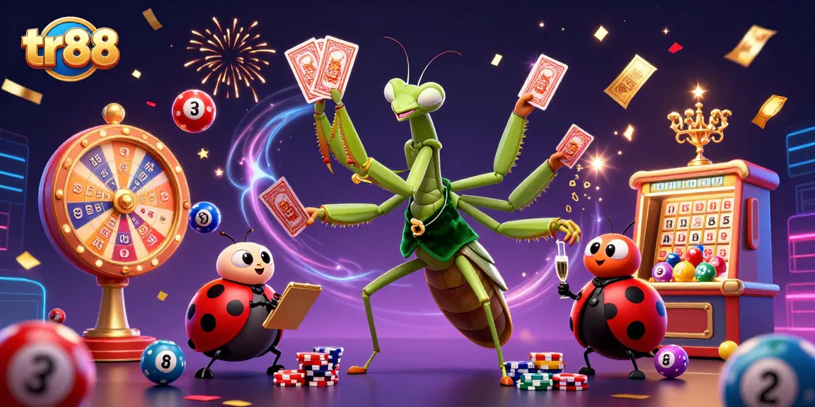 Engage with thrilling moments at tr88 as the giant card sharp and ladybug pit boss create a vibrant casino scene.