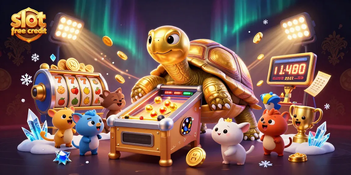 Engage with slot free credit offers in a vibrant casino scene filled with lucky symbols and excitement.