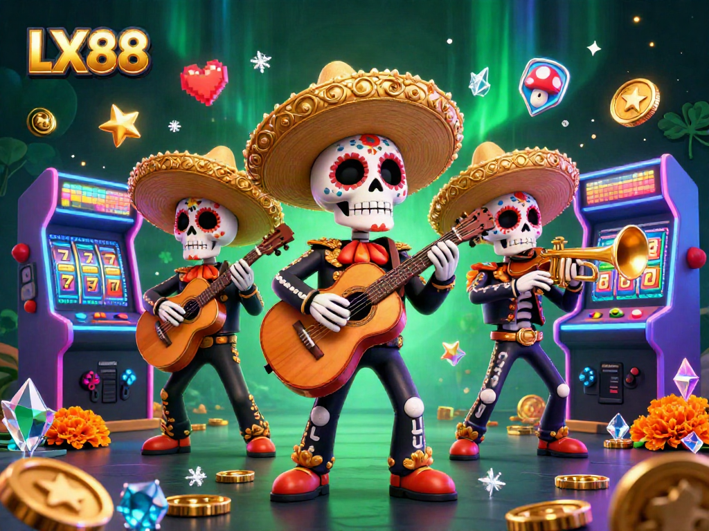 Experience winning with LX88's vibrant Day of the Dead casino scene full of excitement.